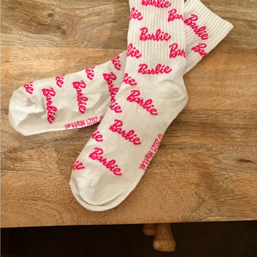 🎀 Barbie Logo White & Pink Socks